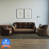 WESTIDO Cyrus Leatherette 3 + 1 + 1 Sofa Set (Brown Cream, DIY(Do-It-Yourself))
