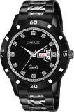 Casado Original Black Plating | Diamond Studded Dial | 3D Cut Glass | 1 Year Warranty Original Black Plating | Diamond Studded Dial | 3D Cut Glass | 1 Year Warranty Analog Watch  - For Men