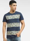 JACK & JONES Printed Men Round Neck Blue T-Shirt