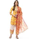 BIBA Printed Kurta, Trouser/Pant & Dupatta Set