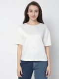 VERO MODA Solid Women Round Neck White T-Shirt