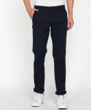 INDIAN TERRAIN Slim Fit Men Dark Blue Trousers