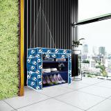 SB07 Before Christmas Print Multipurpose Adjustable 3 Shelves Metal Shoe Stand (Blue, 3 Shelves, DIY(Do-It-Yourself))