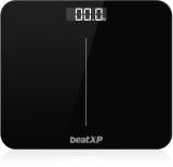 beatXP Gravity Elite Black Weighing Machine | Thick Tempered Glass | Backlit LCD Panel Weighing Scale (Black)