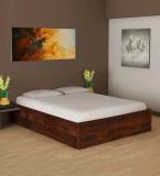 BRIGHTWOOD Solid Wood Sheesham Wood King Size Double Bed For Living Room, Bedroom Solid Wood King Box Bed (Finish Color - Natural Teak, Delivery Condition - Knock Down)