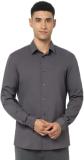 Celio Men Solid Casual Grey Shirt