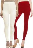 Sakhi Sang Ethnic Wear Legging (Red, White, Solid)