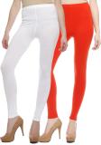 Sakhi Sang Ethnic Wear Legging (White, Orange, Solid)