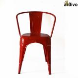 Artlivo Artlivo Red French Style Bistro Arm Chair Metal Outdoor Chair (Red, Pre-assembled)