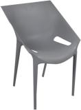 Ventura Plastic Cafeteria Chair (Grey, Pre-assembled)