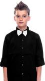 MashUp Boys Solid Party Black Shirt (Pack of 2)