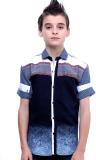 MashUp Boys Printed Party Blue Shirt