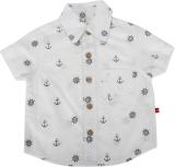 nino bambino Boys Printed Casual White Shirt