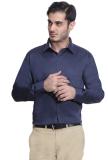 Hancock Men Solid Formal Dark Blue Shirt