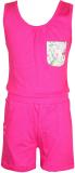 Palm Tree Girls Casual Cotton Blend Top (Pink, Pack of 1)