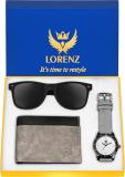 LORENZ Watch, Sunglass & Wallet Combo (Grey)