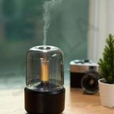 Scilla 2 in 1 Table Lamp and Air Humidifier - Aromatherapy, Candlelight Portable Room Air Purifier (Black)