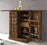 MD FURNITURE Solid Wood Bar Cabinet (Finish Color - Natural Finish, Pre-assembled)