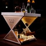 SPEEDX Model J Mini Home Bar Table With Compact and Foldable Design Metal Bar Cabinet (Finish Color - Gold Lattice, DIY(Do-It-Yourself))