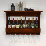 Wopno Furniture Sheesham Wood Bar Cabinet | 4 Bottle Tabletop Wine Bottle & Glass Rack Solid Wood Bar Cabinet (Finish Color - Natural Teak, Pre-assembled)