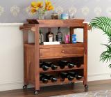 Cherry Wood Sheesham ( Rosewood ) Solid Wood Bar Cabinet (Finish Color - Honey Finish, Pre-assembled)