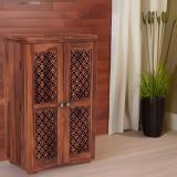 Shagun Arts Sheesham Wood Bar Cabinet With Multiple Compartments For Home & Bar/ Mini Bar | Solid Wood Bar Cabinet (Finish Color - Honey Teak Finish, Pre-assembled)