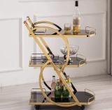 Rare Objects Rare Objects 2 Tier Bar Trolley for Home with Wheels and Handle for Serving Food Metal Bar Trolley (Finish Color - PVD, Pre-assembled)