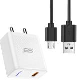 SB 18 W Quick Charge 3.1 A Wall Charger for Mobile with Detachable Cable (White, Fast charging for supported device, Cable Included)