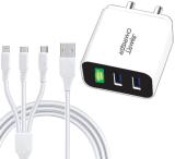 TAYLCON 20 W Quick Charge 3.4 A Wall Charger for Mobile with Detachable Cable (White, Cable Included)