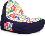 STYLE HOMEZ XXL Urban Design Denim Canvas Floral Printed Lounger Bean Bag  With Bean Filling (Multicolor)