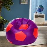 STYLE HOMEZ XXXL Football Bean Bag Bean Bag Chair  With Bean Filling (Purple, Red)