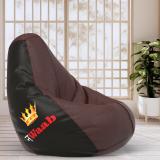 ComfyBean XL Designer Bean Bag Filled with Beans - Nawaab Teardrop Bean Bag  With Bean Filling (Brown, Black)