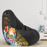 ComfyBean XL Oggy Teardrop Bean Bag  With Bean Filling (Black)