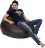 STYLE HOMEZ XXL Premium Leatherette HumBug Teardrop Bean Bag  With Bean Filling (Brown)