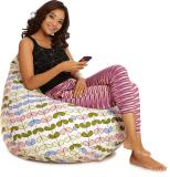 STYLE HOMEZ XXL Classic Cotton Canvas Abstract Printed Fillers Teardrop Bean Bag  With Bean Filling (Multicolor)