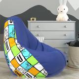 ComfyBean XL Guru and Bhole Teardrop Bean Bag  With Bean Filling (Blue)