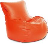 STYLE HOMEZ XXXL Premium Leatherette Lounger Bean Bag  With Bean Filling (Orange)