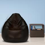 SHIRA 24 XXL (Filled ) Teardrop Bean Bag  With Bean Filling (Black, Brown)