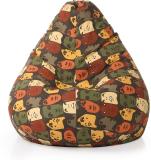 STYLE HOMEZ XXL Classic Cotton Canvas Abstract Printed Teardrop Bean Bag  With Bean Filling (Multicolor)