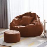 FurniGully XXXL 3XL Bean Bag with Footrest & Cushion Ready to Use with Beans (Tan - 3XL) Bean Bag Chair  With Bean Filling (Tan)