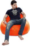 STYLE HOMEZ XXL Premium Leatherette HumBug Teardrop Bean Bag  With Bean Filling (Orange)