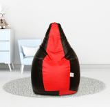 THREADVIBELIVING 4XL Teardrop Bean Bag  With Bean Filling (Multicolor, Red, Black)