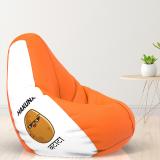 ComfyBean XXXL Designer Bean Bag Filled with Beans - Hakuna Batata Teardrop Bean Bag  With Bean Filling (Orange, White)