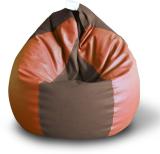 STYLE HOMEZ XXL Premium Leatherette Classic Brown Tan Color Teardrop Bean Bag  With Bean Filling (Brown, Tan)