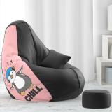 ComfyBean 4XL Premium, Designer - Chill & Chill Theme-Chill - Printed Teardrop Bean Bag  With Bean Filling (Multicolor)