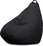 TXOR XL ORGANIX Collection, Organic Jute Fabric Black Color, Classic Teardrop Bean Bag  With Bean Filling (Black)