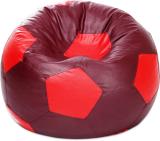 STYLE HOMEZ XXXL Football Bean Bag Bean Bag Chair  With Bean Filling (Maroon, Red)