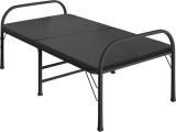 FURNIMAX Foldable Bed for Guests Metal Single Bed (Finish Color - Black,  (Mattress Included), Delivery Condition - Pre-assembled)