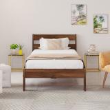 BLUEWUD Roverb Single Bed Without Storage for Bedroom Home Furniture Engineered Wood Single Bed (Finish Color - Brown Maple, Delivery Condition - DIY(Do-It-Yourself))