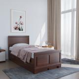 Wopno Furniture Pure Sheesham Wooden Bed Single Size Solid Wood Single Size Bed for Bedroom Solid Wood Single Drawer Bed (Finish Color - Walnut, Delivery Condition - Optional Installation Available)